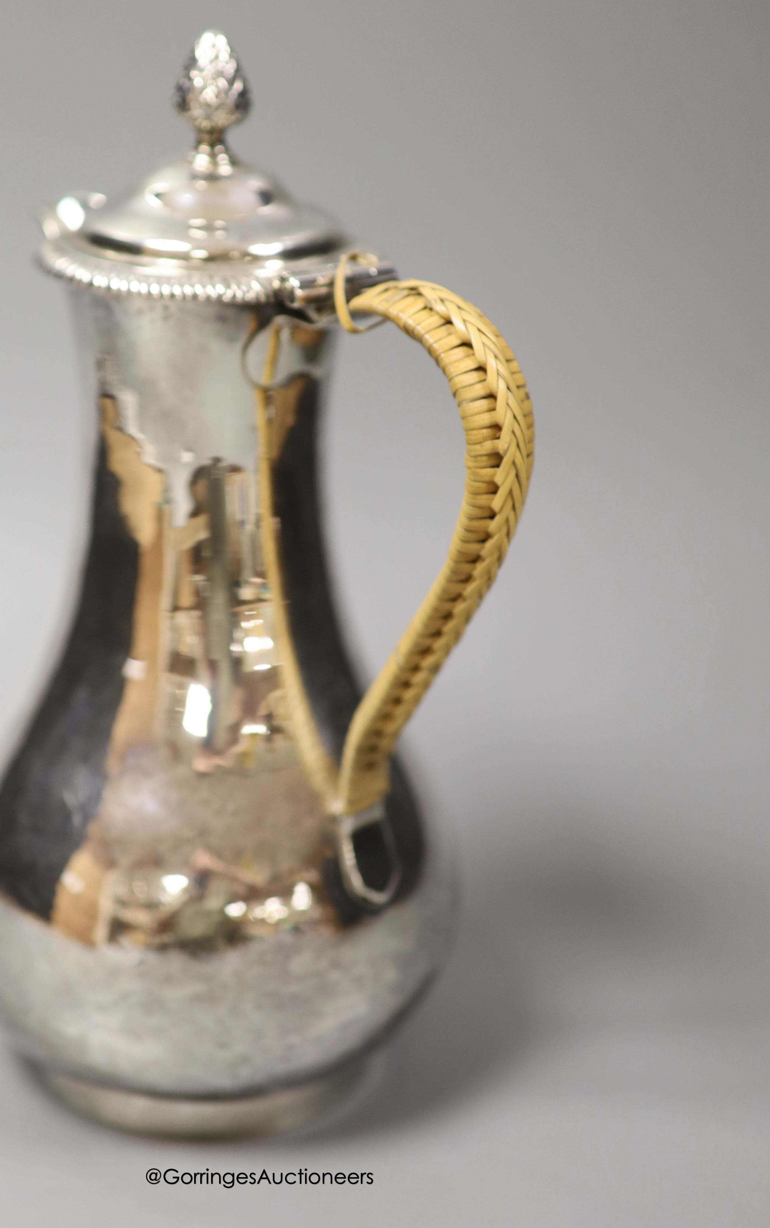 A George III silver baluster hot water pot, John Parker & Edward Wakelin, London, 1769, height 23cm, gross weight 12.5oz